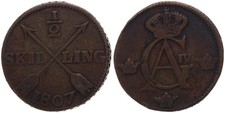 Sweden - Sweden 1/2 Skilling 1807 - Copper, 14.2g, Ø 30.5mm Km#565