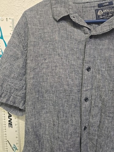 American Rag Shirt Button Up Men's Size Large Matte Blue SNAGGED READ DESCR - Picture 7 of 17