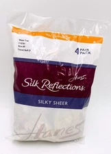 Hanes Silk Reflections Silky Sheer Non-Control Top Sheer Toe 4 PACK EF 115781