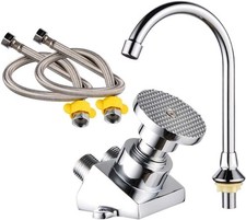 Full Set Hands-Free Foot Pedal Faucet Touchless Floor Mount Foot Control Fauc...