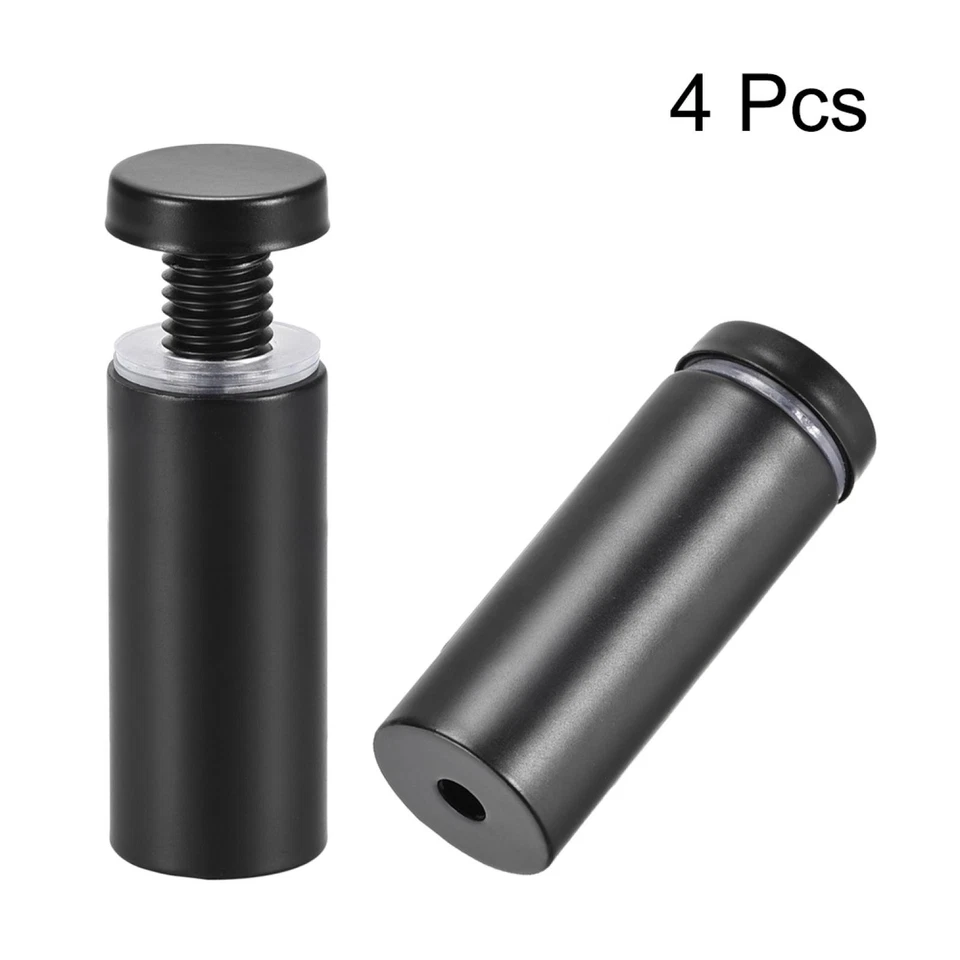 Separador Vidrio Montaje Acero Inoxidable 19mm Dia 51mm Longitud, Negro 4 pcs - Imagen 3 de 4