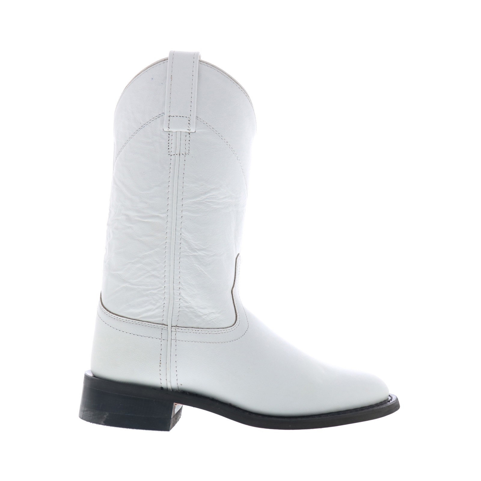 Jama Old West SRL4021 Womens White Leather Slip On Cowboy Western Boots 6190₽