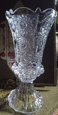 Antique/Vintage Glass Celery Vase, Pin Wheels & Starburst Pattern, 9.5...