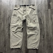 Vintage Y2K Wear First Baggy Cargo Utility Pants Khaki 36x28