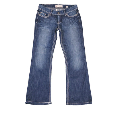 BKE Payton Boot Cut Jean 34x29 Actual Size (Tag Wrong) Distressed Stretch Stitch