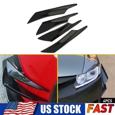 4pc Glossy Black Car Bumper Fin Canard Splitter Diffuser Valence Spoiler Lip