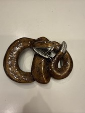 Great Mens Rattlesnake Brass Enamel Belt Buckle Great American Belt Company USA