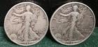 Lot of Two (2) 1943 Walking Liberty Half Dollars, 90% Silver, VF/EF Condition