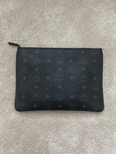 MCM Crossbody Pouch In Visetos Original Black Size Medium