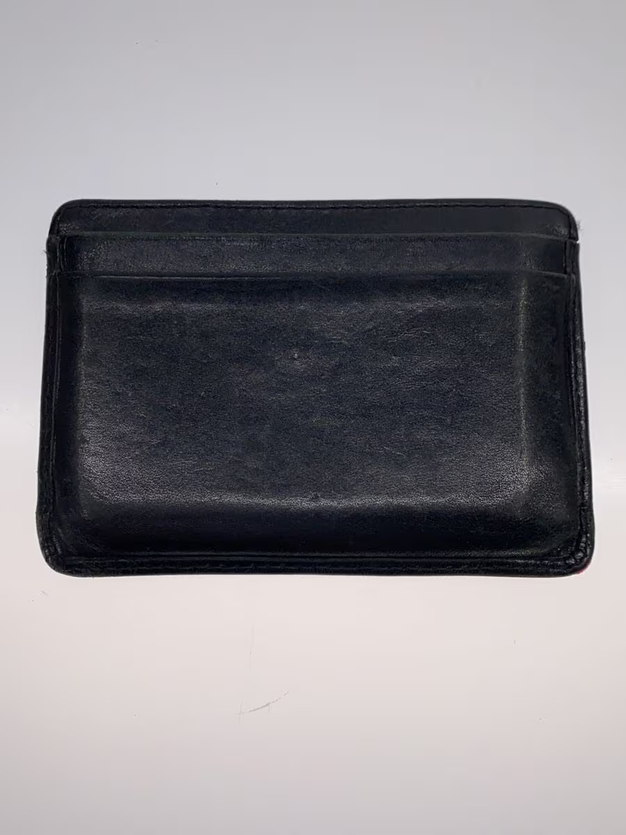 CHANEL Card Case Leather Black Plain Women's thumbnail 2