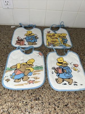 Set of 4 Paddington Bear Baby Bibs New