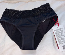 NWT Thinx S Hip hugger Supper Leak Resistant Panties Black Period Protection
