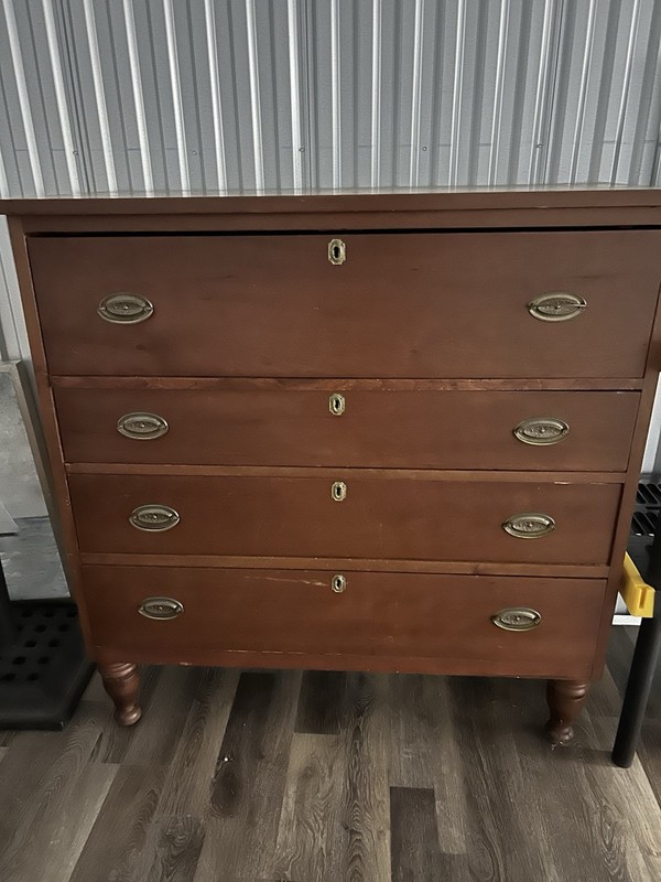 Mid-century modern dark wood chest of drawers