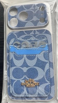 COACH Folio CaseiPhone 17 Pro Max新品未使用 iPhone 17 Pro Max Coach wallet Phone case. 2 Card Holder Blue