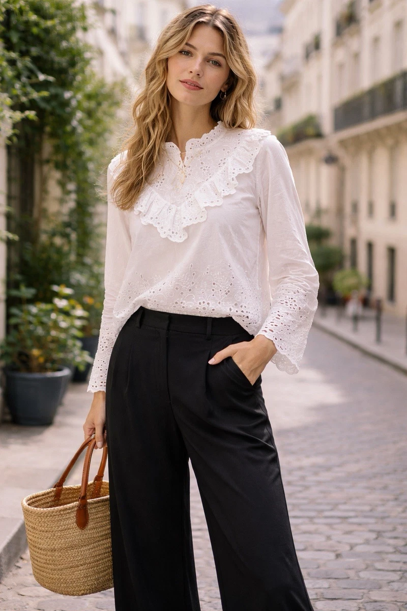 Haut Zara Femme Taille L - Manches Longues, Couleur Verte, En Polyester - Occasion Très Bon état