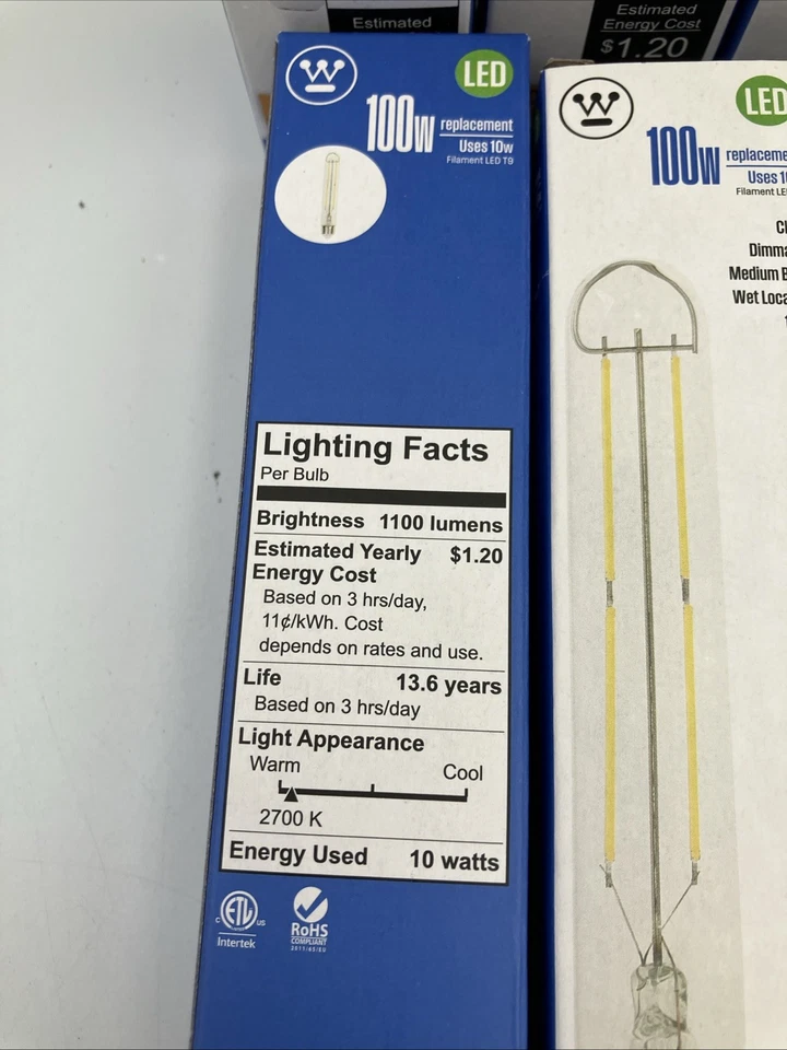 Westinghouse 5338020 Pack of (6) 10 Watt Dimmable T9 Medium (E26) - Clear - Image 3 of 4