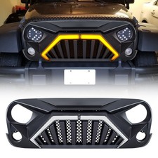 Front Goliath Grille Wdrl Turn Single Lights For 2007-18 Jeep Wrangler Jk Abs Front Goliath Grille Wdrl Turn Single Lights For 2007-18 Jeep Wrangler Jk Abs