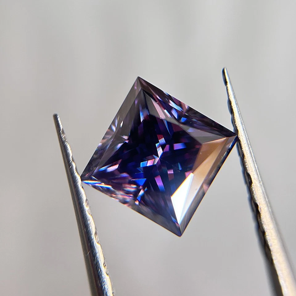 1PCS 5x5-12x12mm Princess Cut Imperial Purple Fancy Color Loose Moissanite Stone - Image 4 of 4
