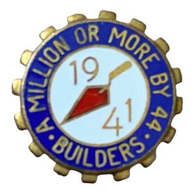 1941 A Million Or More By 44 Lapel Hat Pin Builders Vintage C910