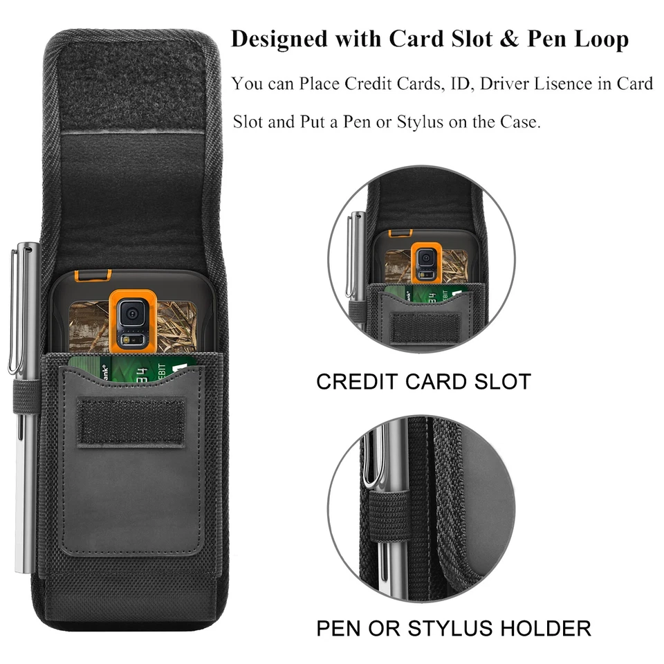 Funda de teléfono celular para Samsung S25 FE S24 Ultra A16 bolsa de nailon con soporte para cinturón Foto 4 de 4