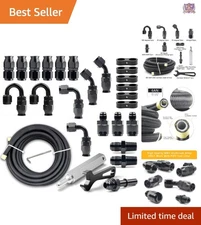 Fuel Line Kit Nylon Stainless Steel Braided 26FT 6AN PTFE Fittings LS Swap