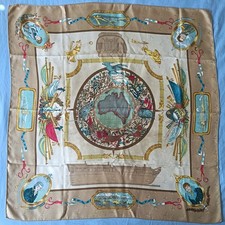 Carré Hermès Le Géographe 90 soie jacquard brochée Sandra Laroche