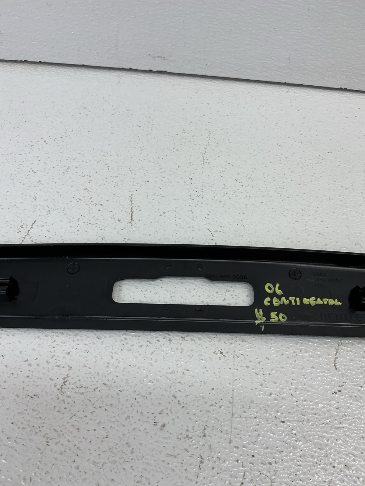 06-12 Bentley Continental Flying Spur Rear Trunk Lid Upper Trim Panel Black OEM