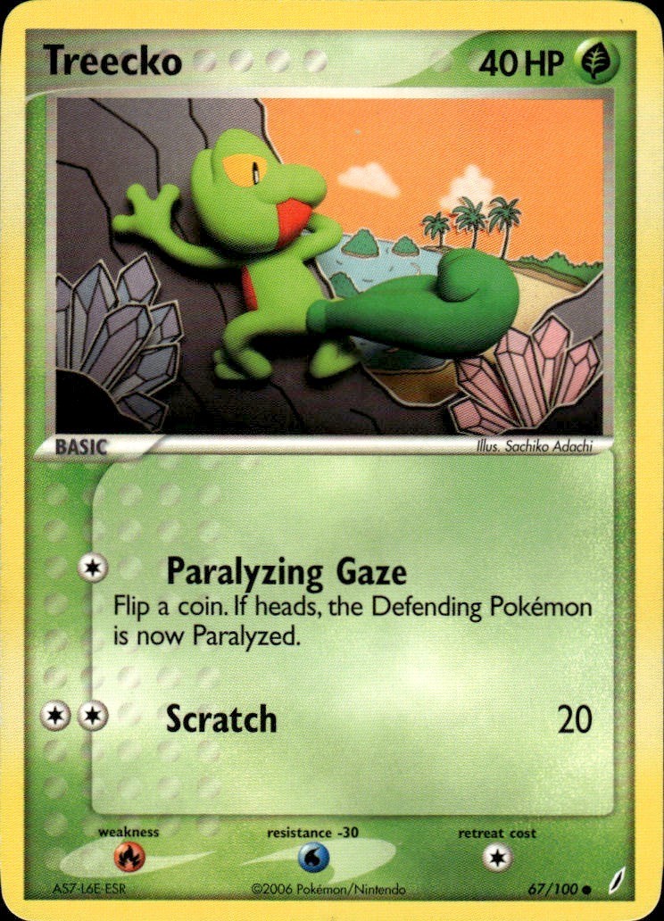 Treecko Common Crystal Guardians 67/100 Grass Normal Pokemon Card