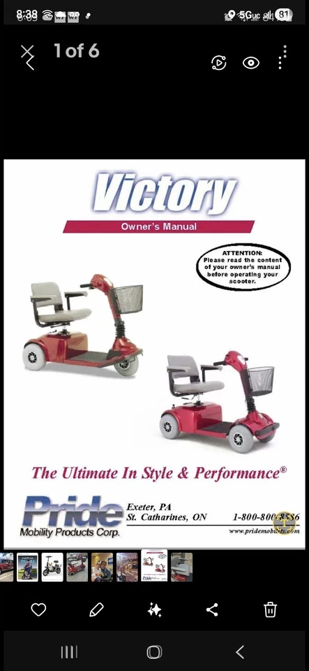 Victory 3 Heavy duty mobility scooter, needs batteries, working well - Image 2 of 4