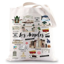 BWWKTOP Los Angeles Canvas Tote Bag City One Size,
