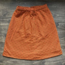 Vintage 1950s-1960s Orange Brown Mid Century Pencil Skirt Size 23" Handmade