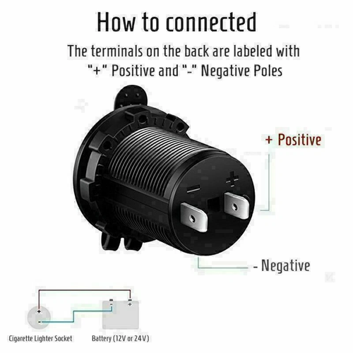 12V Cigarette Lighter Socket Charger Power Adapter For Car Motorcycle Marine - Picture 6 of 17