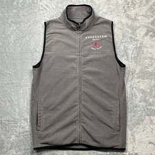 Pendleton Whisky Let'er Buck Fleece Vest Mens Gray Full Zip Logo Pocket M
