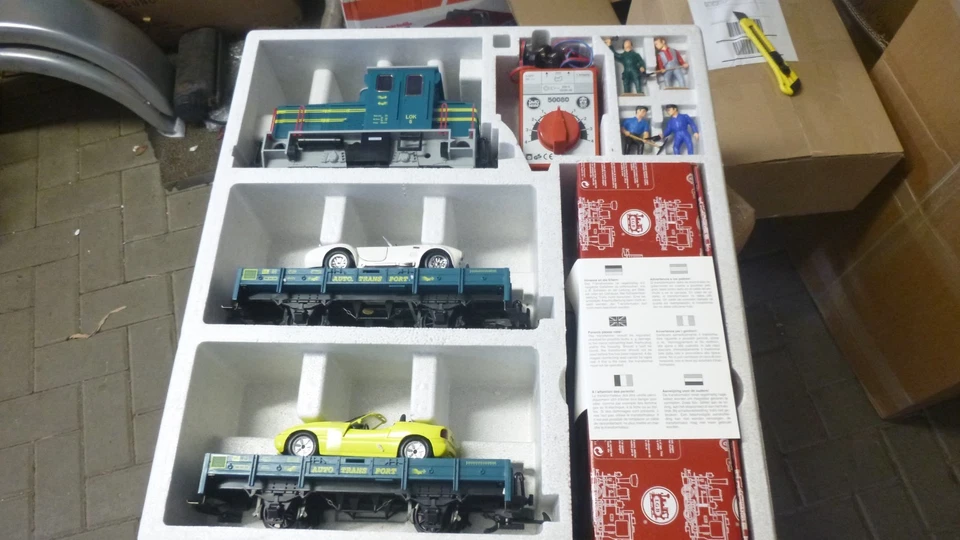 LGB 70520 Güter Auto Zug Starter-Set Lok Waggons Spur G Zubehör & OVP(art.B)