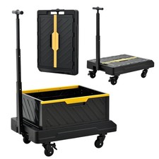 2-in-1 Foldable Hand Truck 132 Ibs Capacity, Portable Folding Cart with Teles...