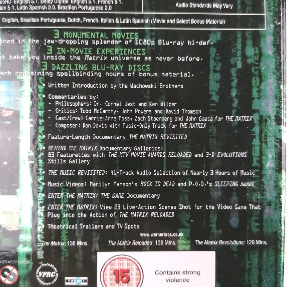 The Matrix The Complete Trilogy Blu-Ray Box Set (2008) Keanu Reeves - Image 4 of 4