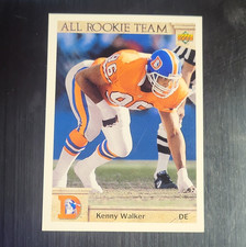 1992 Upper Deck Kenny Walker All Rookie Team Denver Broncos NFL Rookie Card #44