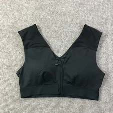 Tommie Copper Sports Bra Womens Large Black Zip Front Shoulder Support Gym Wear