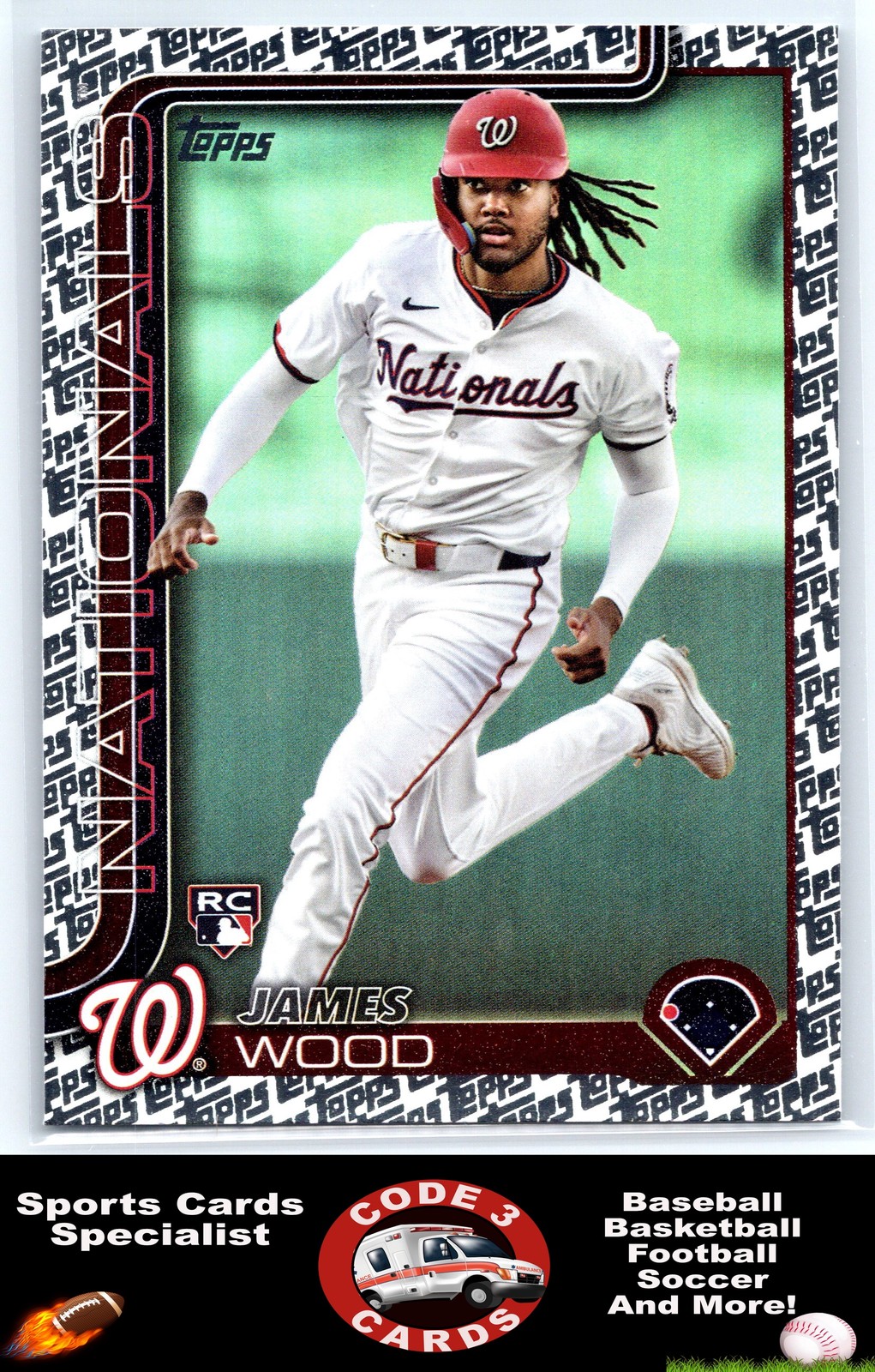 2025 Topps #181 James Wood Topps Foil Pattern