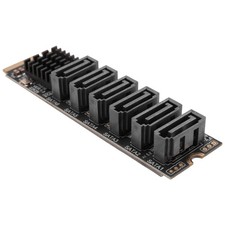 M.2 MKEY PCI-E Riser Card M.2 NVME To SATA3.0 PCIE To 6Gpbsx6-Port7510