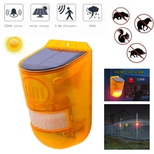 LED Strobe Warning Flashing Red Light Outdoor 5 Modes Solar Motion Sound Alarm.
