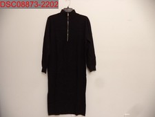 Mango Women's Black 1/4 Front Zip Mock Neck Long Sleeve Dress, 6 8445438151856