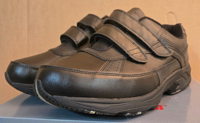 Drew Men's Jimmy Leather Hook & Loop Shoe 16 (4E-Wide)  Black Leather  44935-14