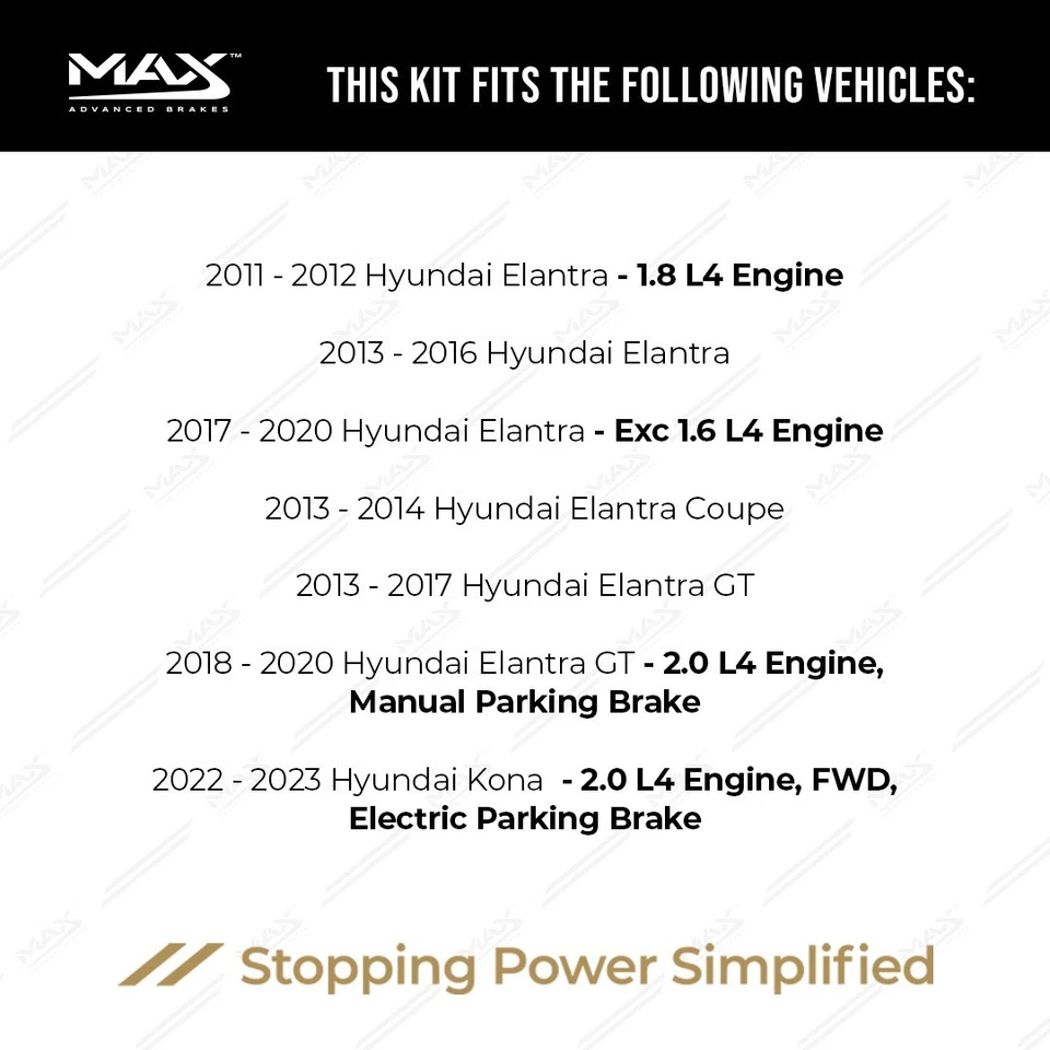 Rear Drilled Slotted Rotors + Pads for Hyundai Elantra Veloster Kia Forte Soul Foto 2 de 4