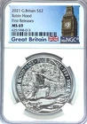 2021 £2 Great Britain Robin Hood First Release  1oz .999 Silver NGC MS69