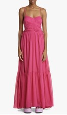 Isabel Marant toile Giana Fuchsia Tiered Cotton Maxi Dress NWT Size 38 US 6