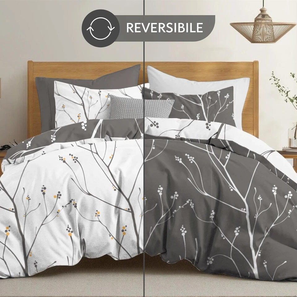 Copripiumino Matrimoniale 260X240 Cm Con 2 Federe 65X65 Cm - in Microfibra - Mot - Immagine 3 di 4