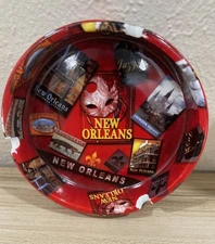 Ceramic Ashtray, Decorative New Orleans Round 4.75”