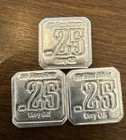 SUNS LIBERTY SQUARE 1/4 OZ .999 SILVER BULLION INGOT (Lot Of 3)