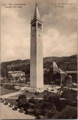 UC Berkeley Campanile Sather Tower Albertype Postkarte Um 1920 Architektur